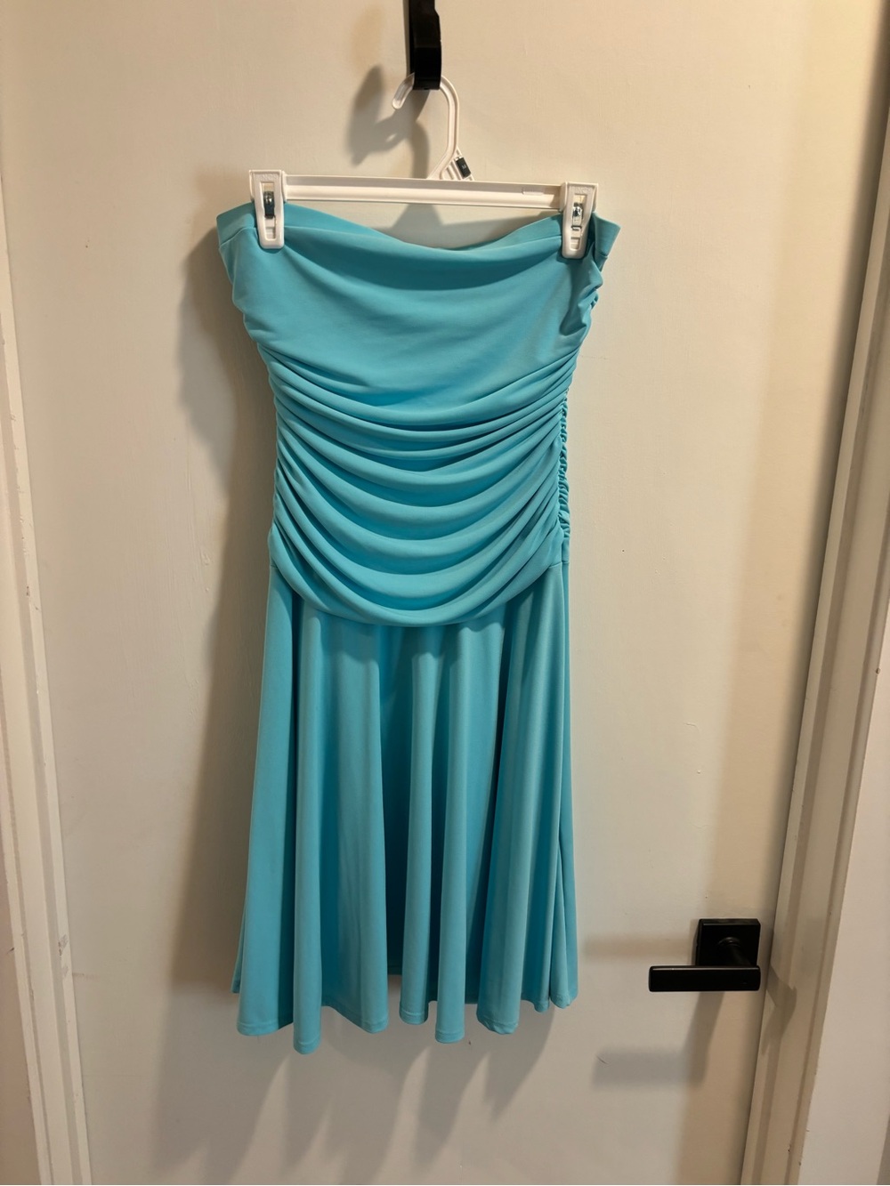 Strapless Ruched Aqua Women’s Dress